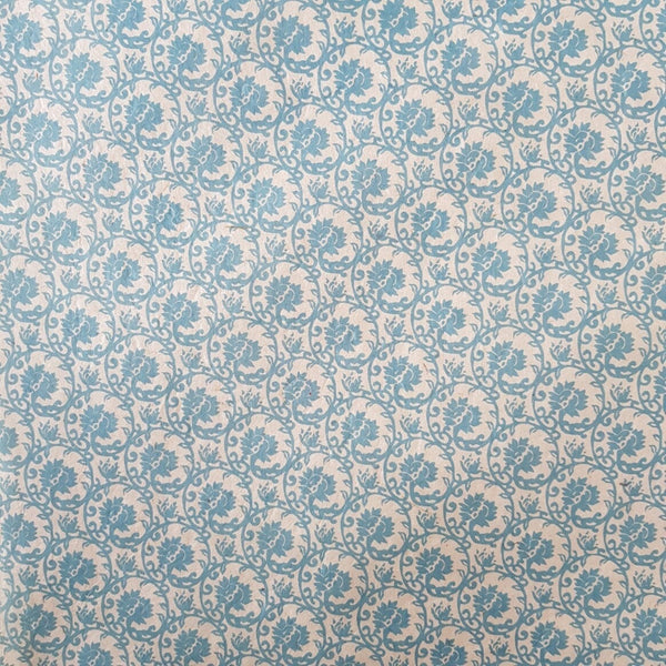 Blue Flower Print on Lokta Paper, Tree Free & Sustainable