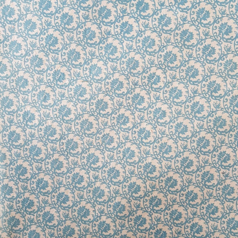 Blue Flower Print on Lokta Paper, Tree Free & Sustainable