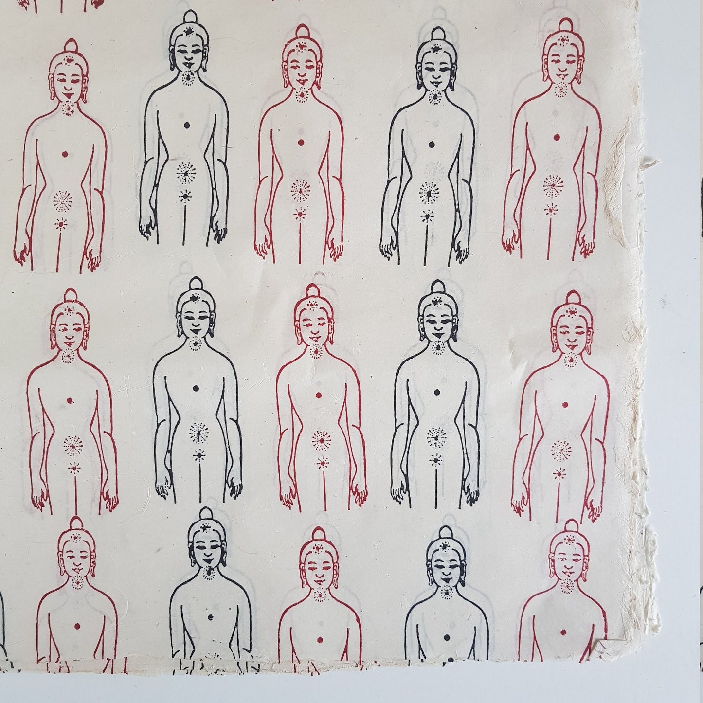 Chakras Block Printed on Lokta Paper, Handmade, Tree Free & Sustainable