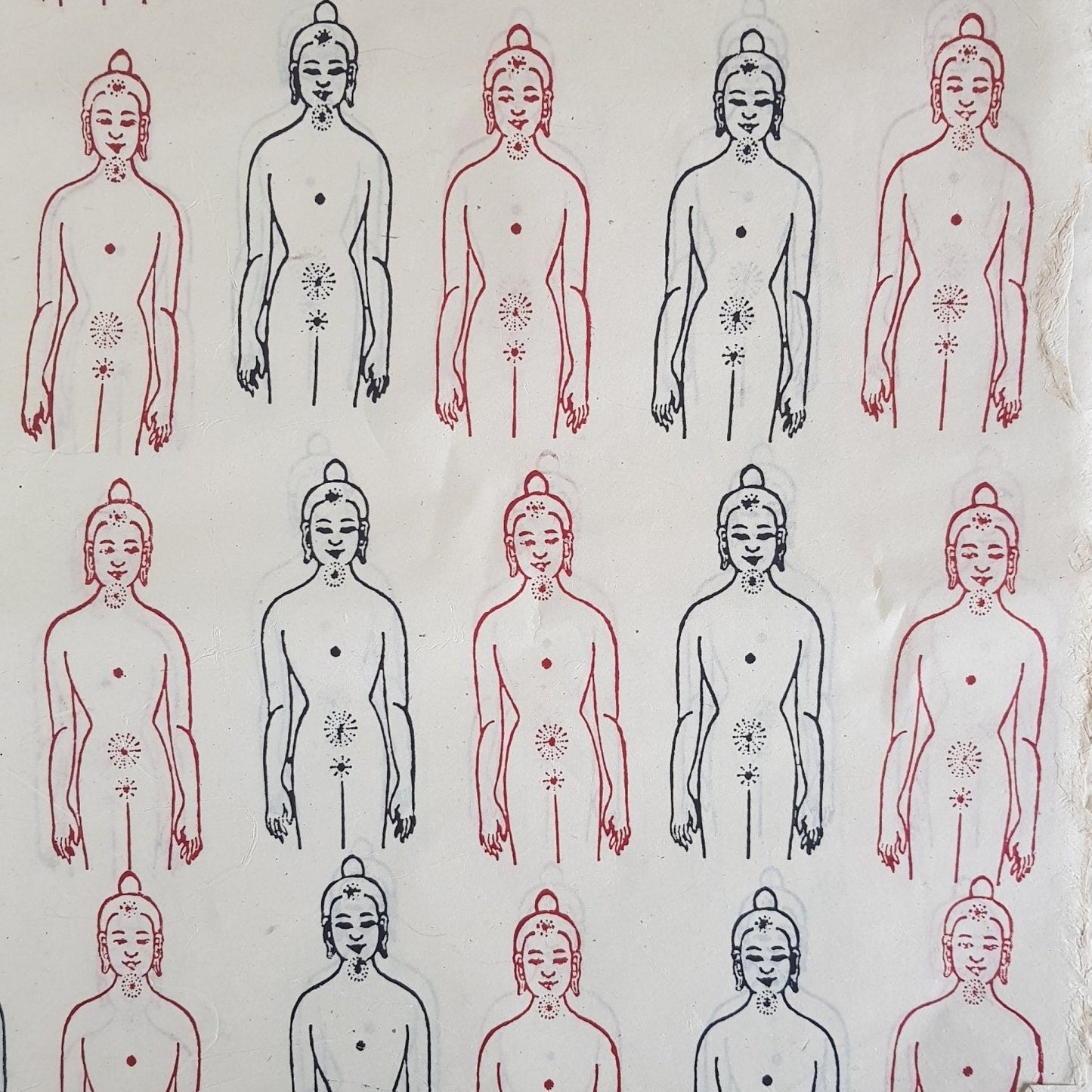 Chakras Block Printed on Lokta Paper, Handmade, Tree Free & Sustainable