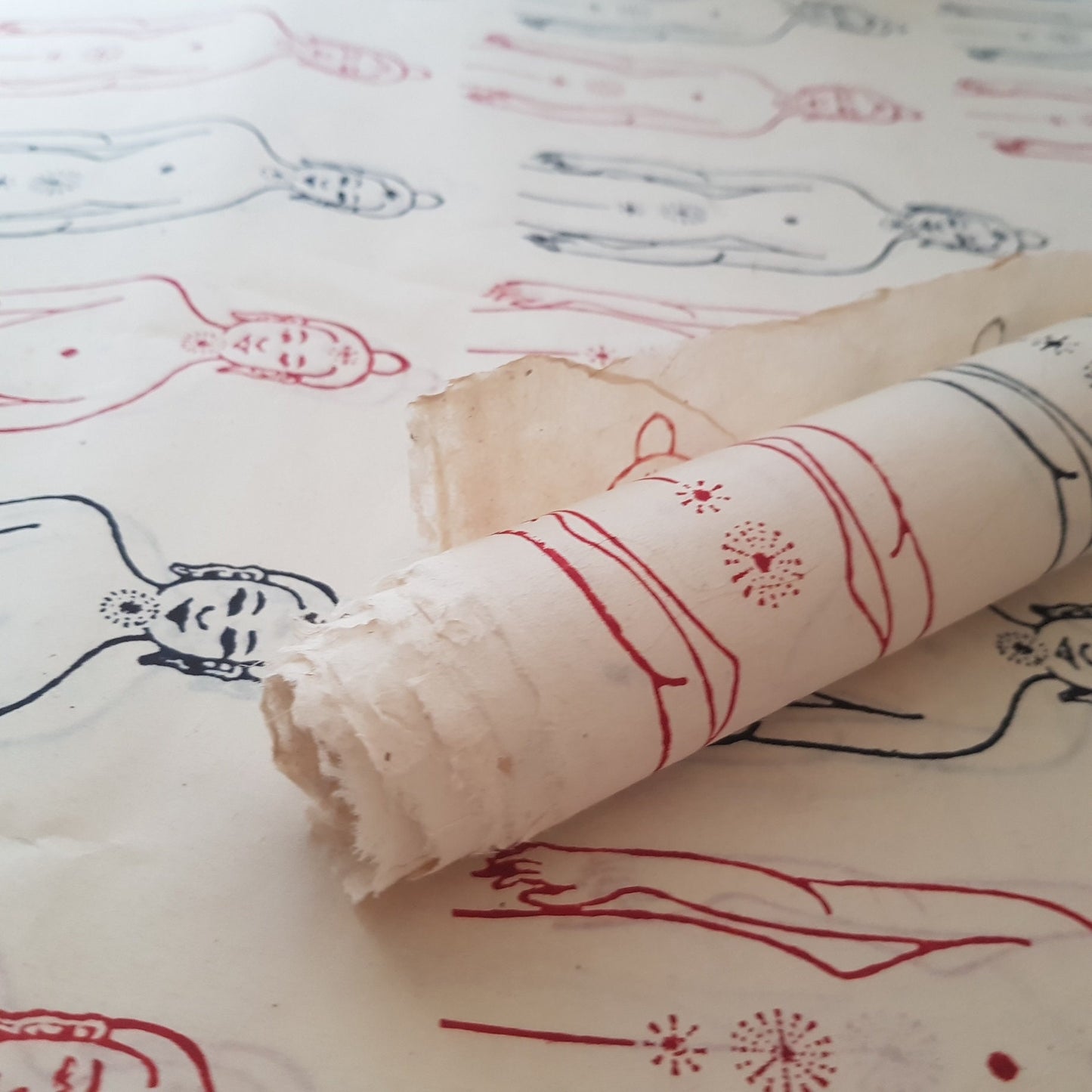 Chakras Block Printed on Lokta Paper, Handmade, Tree Free & Sustainable