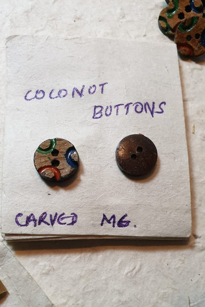 Coconut Buttons, Red, Blue and Green Arcs