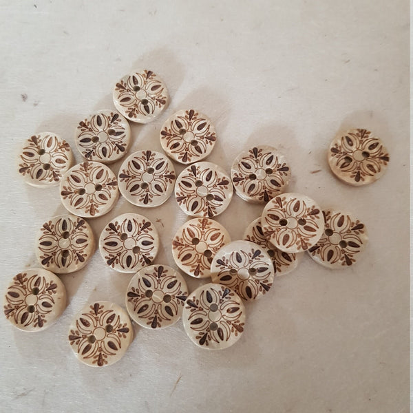 Coconut Buttons, Flower Design