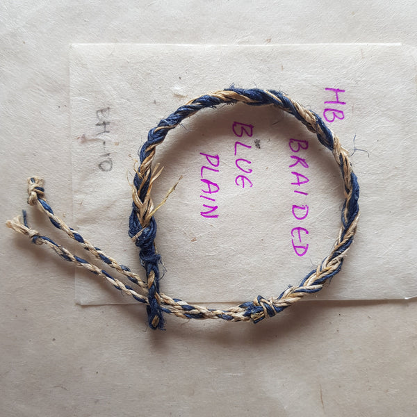 Braided Blue Hemp Twisted Cord bracelet