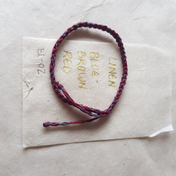 Burgundy Linen Cord bracelet