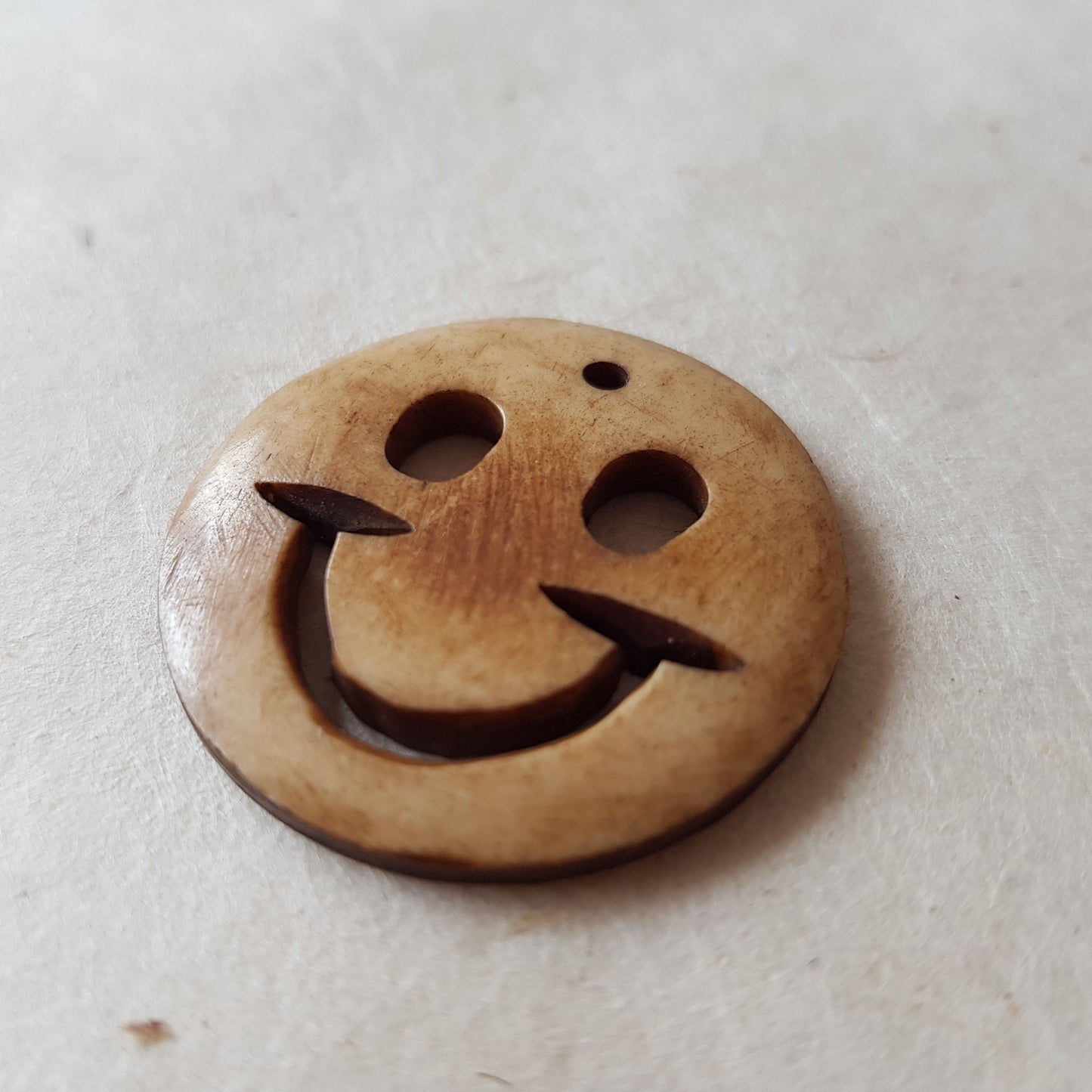 Smiley Face Bone Pendant .  Pendant for Jewellery Making .  Handmade Pendant  . Men's Pendant .