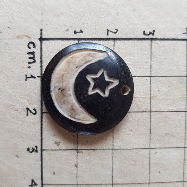 Moon & Star wood Pendant