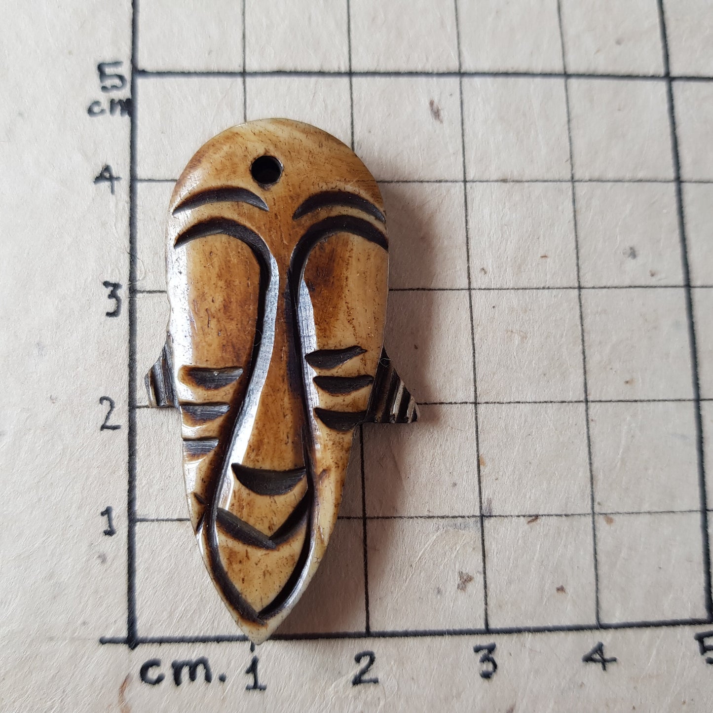 Happy Old Face Bone Pendant