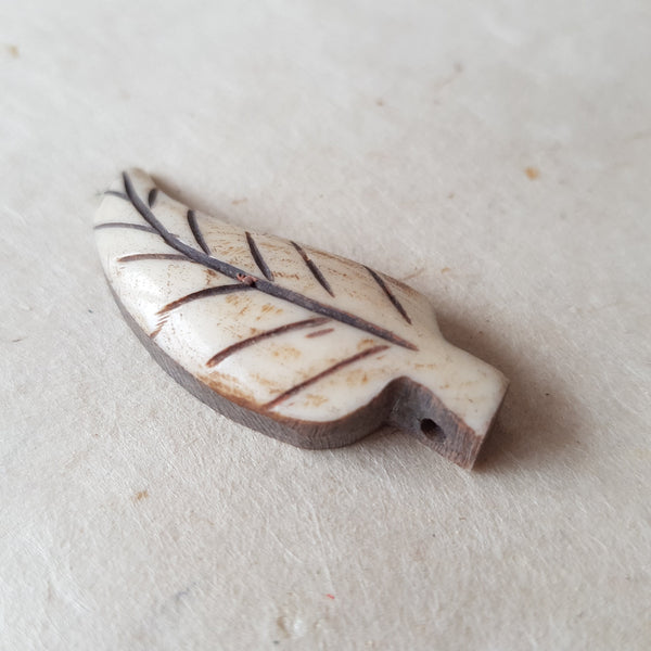 Leaf Shaped Bone Pendant