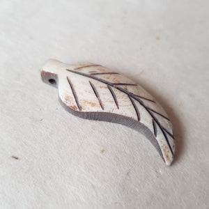 Leaf Shaped Bone Pendant