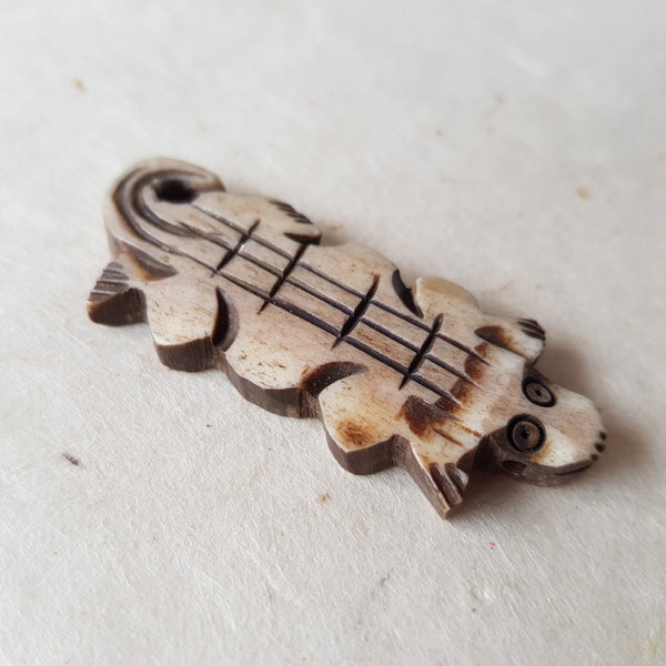 Crocodile shaped Bone Pendant