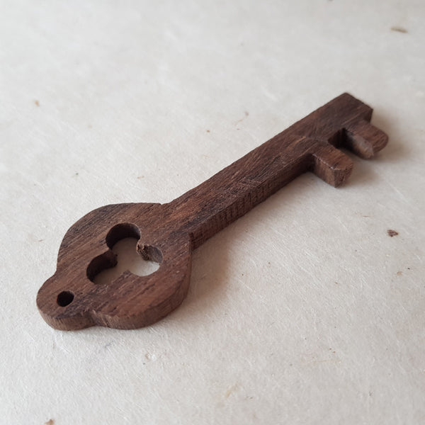 Key Shaped Wooden Pendant