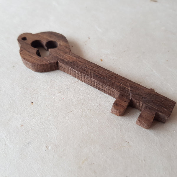 Key Shaped Wooden Pendant