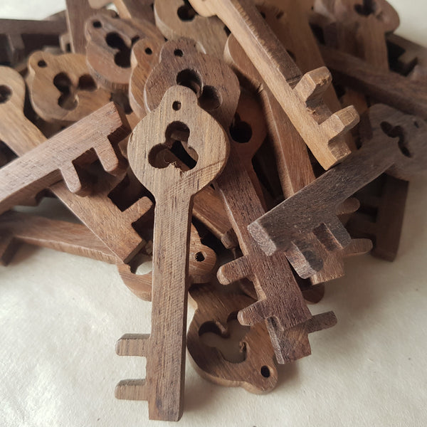 Key Shaped Wooden Pendant