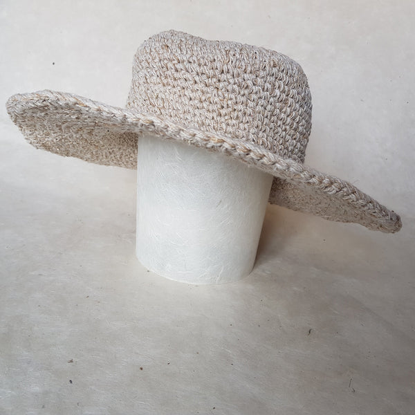 Foldable Hemp Sun Hat with wide brim, Medium