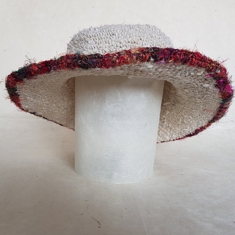 Foldable Hemp Sun Hat with a Recycled Silk Brim