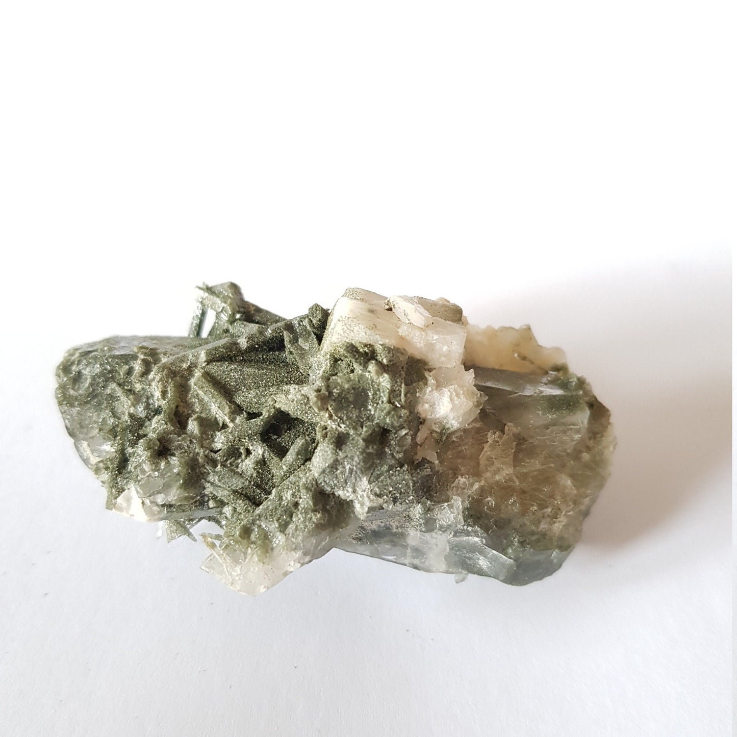 Chlorite Quartz Crystal Cluster from Ganesh Himal, Nepal. Himalayan Green Phantom Quartz. 85gram. Very Rare