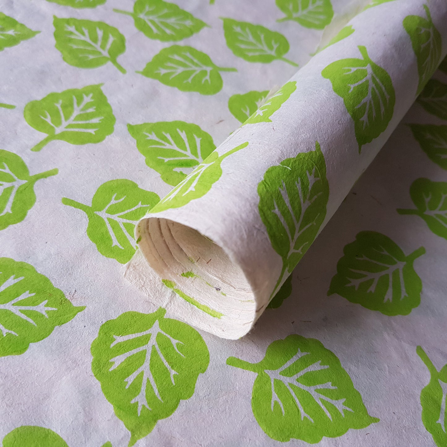 Green Leaf Print on Lokta Paper, Tree Free & Sustainable