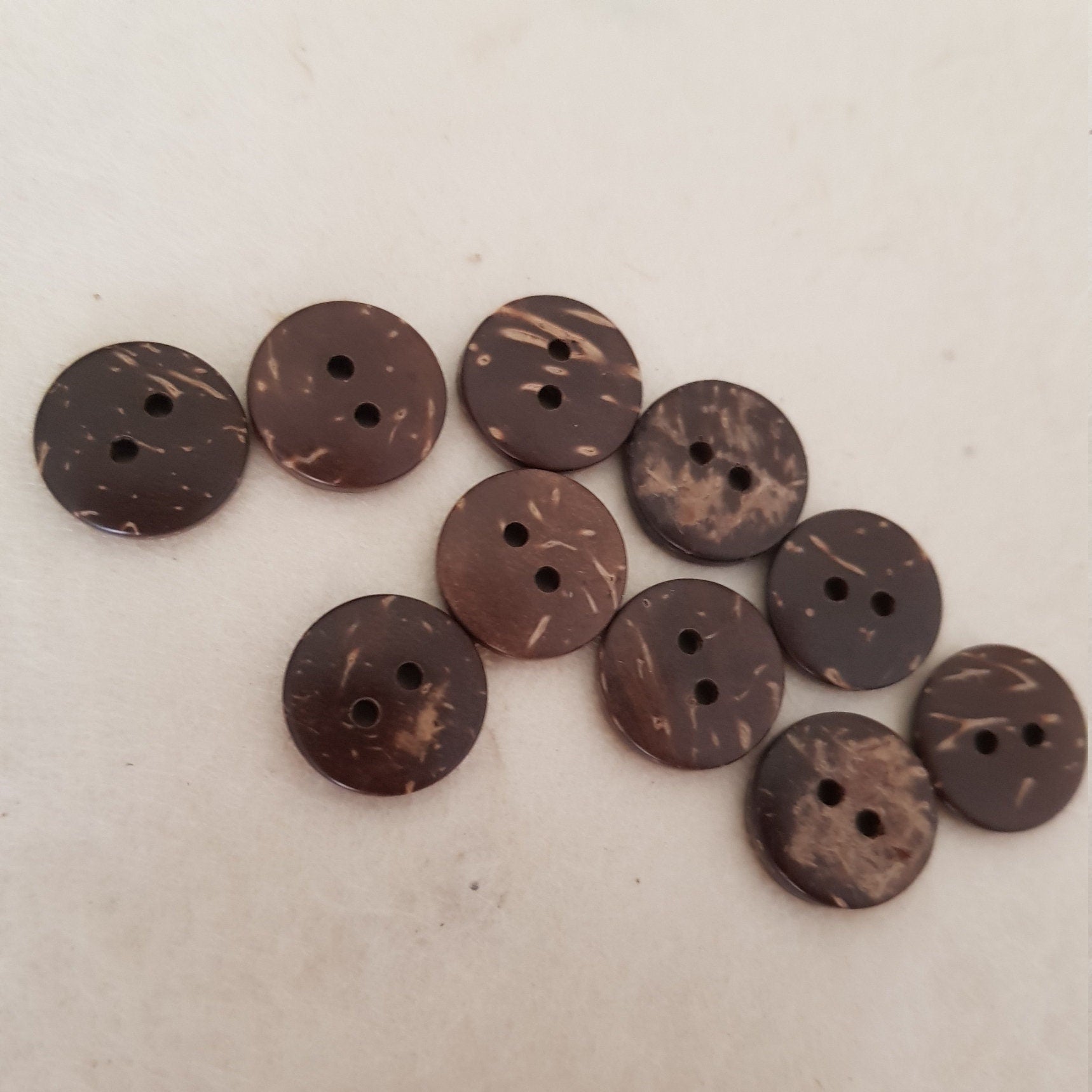 Dark Coconut Buttons, Striped Coconut Buttons