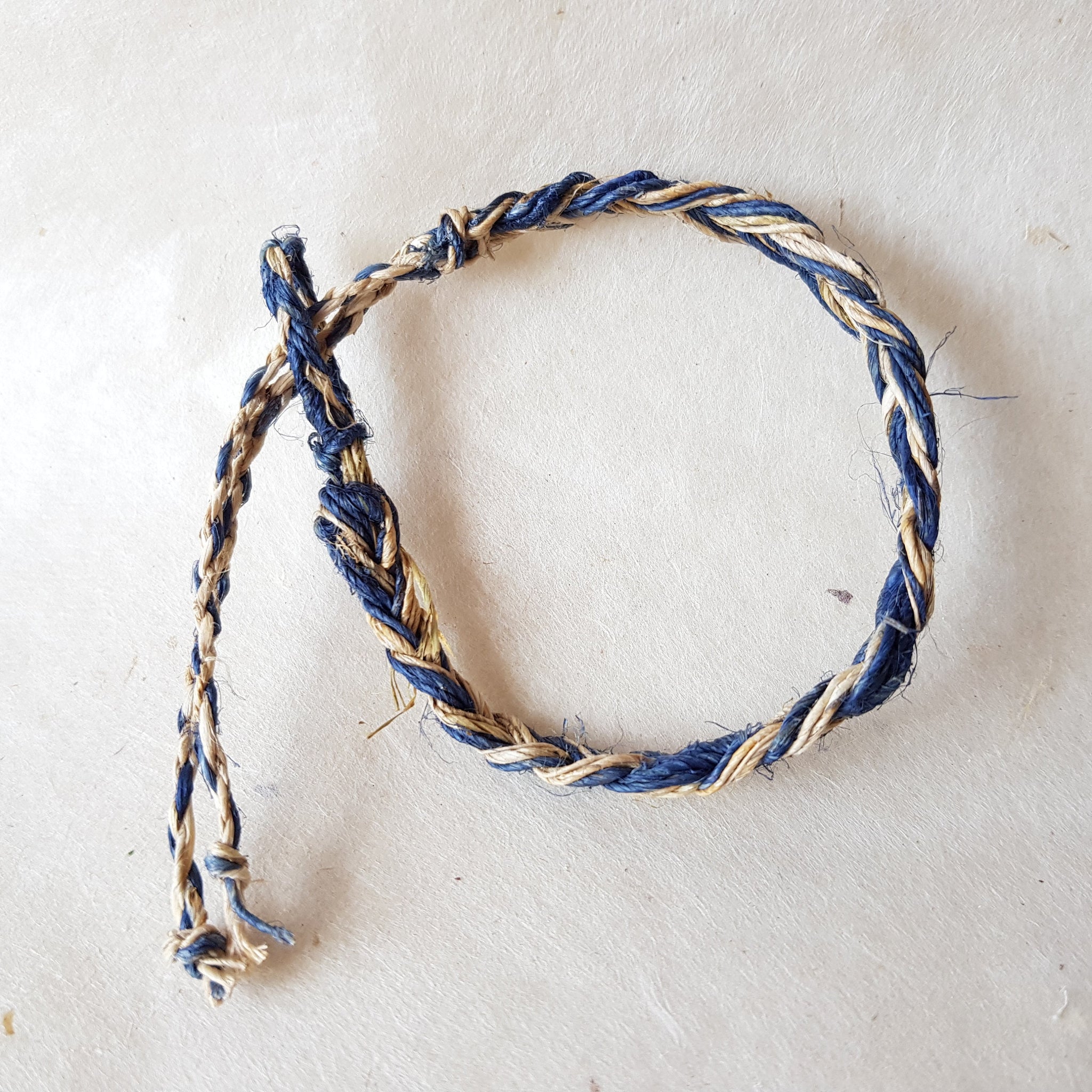 Braided Blue Hemp Twisted Cord bracelet