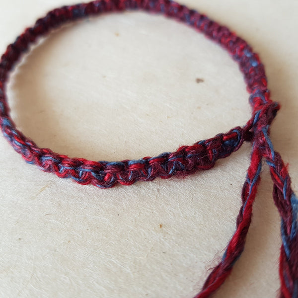 Burgundy Linen Cord bracelet