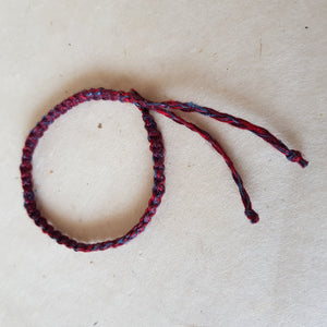 Burgundy Linen Cord bracelet