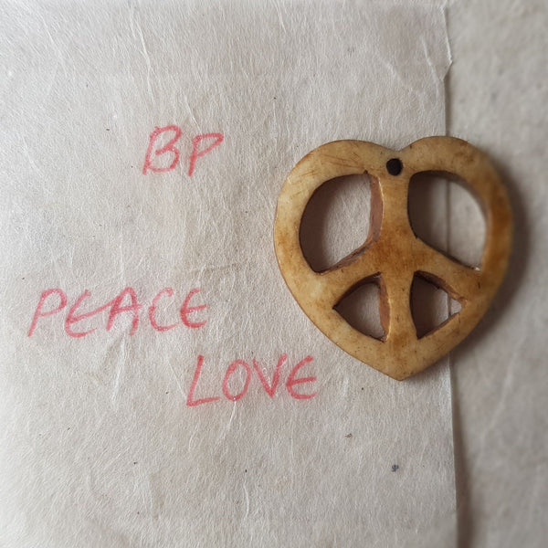 Peace & Love Shaped Bone Pendant