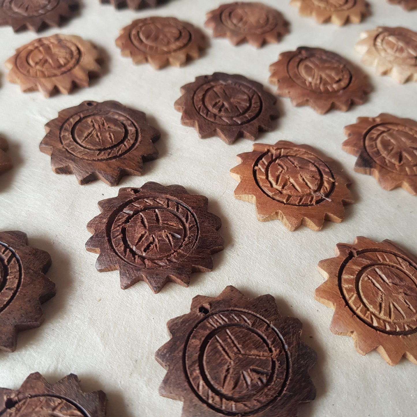 Sunshine & Peace Wood Pendant