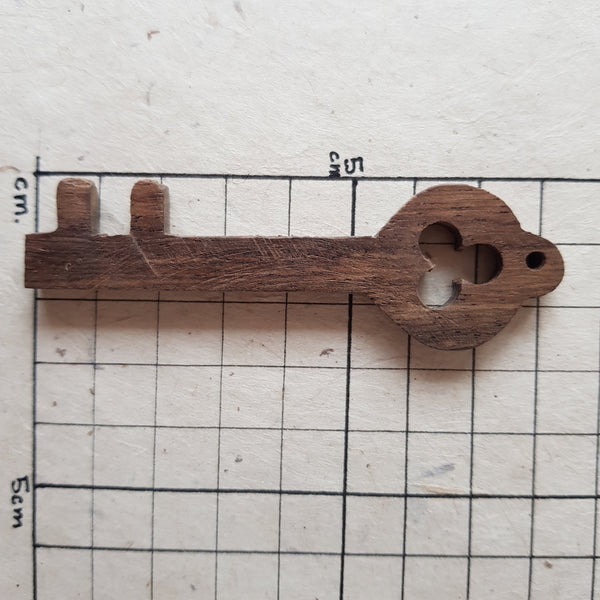 Key Shaped Wooden Pendant
