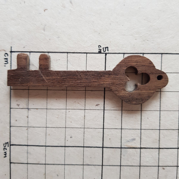Key Shaped Wooden Pendant
