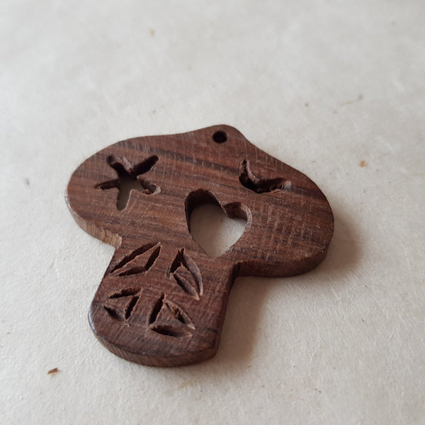 Mushroom shaped Wood Pendant