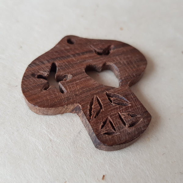 Mushroom shaped Wood Pendant