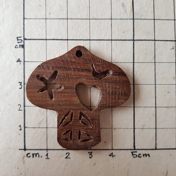 Mushroom shaped Wood Pendant