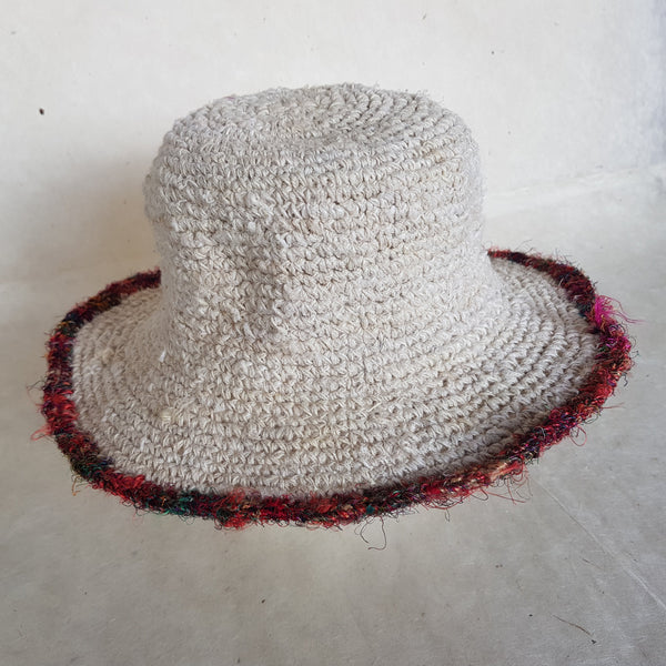Foldable Hemp Sun Hat with a Recycled Silk Brim