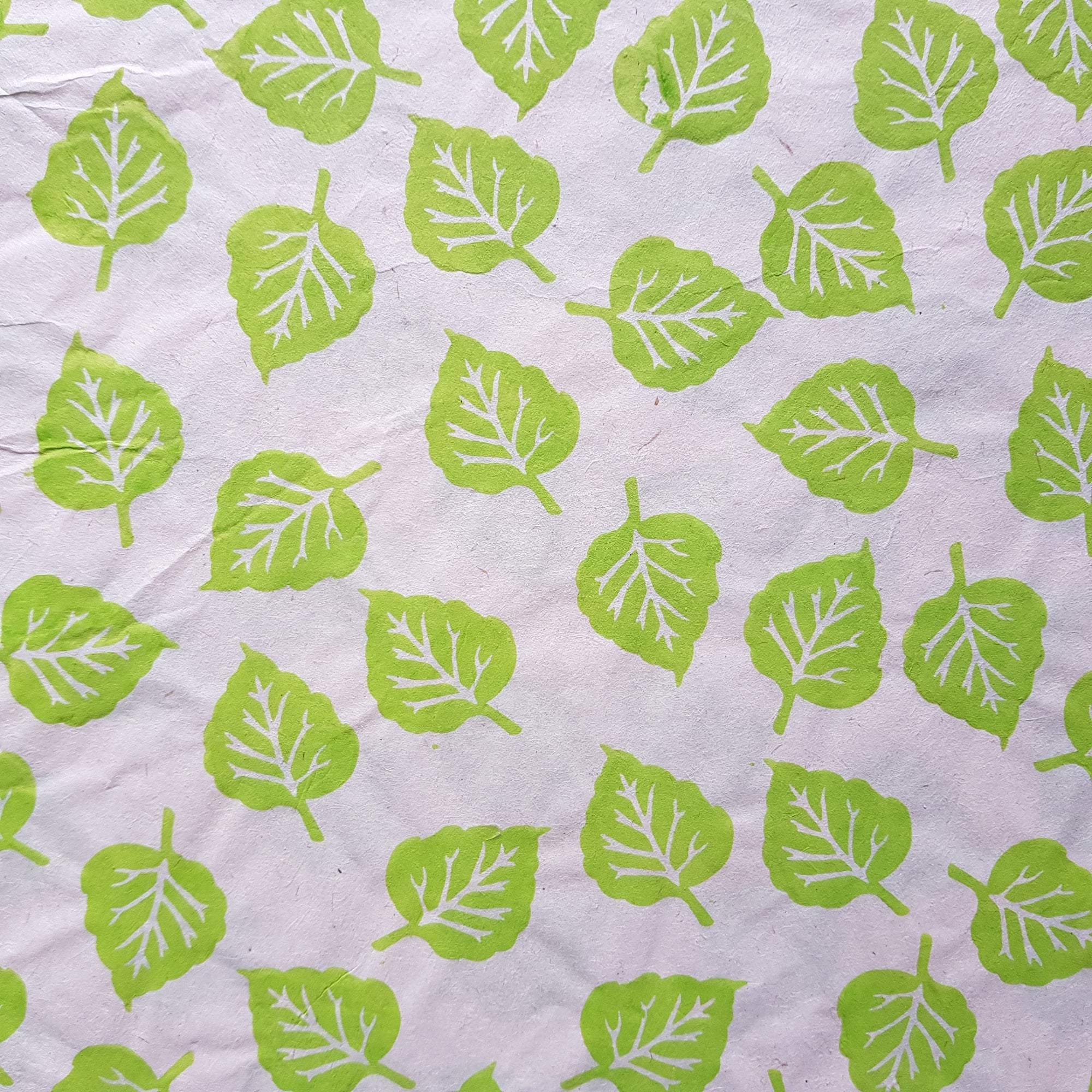 Green Leaf Print on Lokta Paper, Tree Free & Sustainable