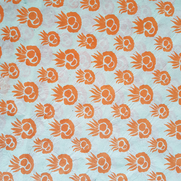 Orange Rhododendron Print on Lokta Paper, Tree Free & Sustainable