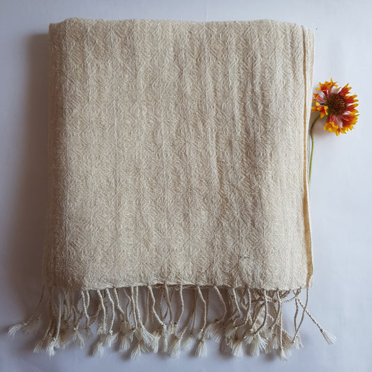 Hemp & Organic Cotton Scarf, Large Diamond Weave