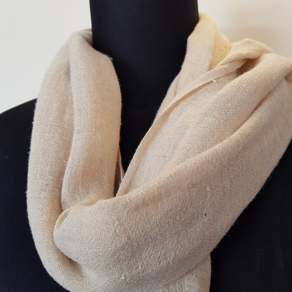 Natural Hemp & Organic Cotton Scarf, Small Diamonds (Large)