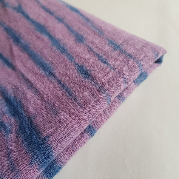 Shibori Hemp & Organic Cotton Scarf, Purple & Blue