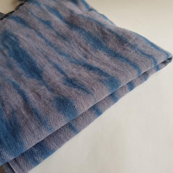 Shibori Hemp & Organic Cotton Scarf Scarf, Blue
