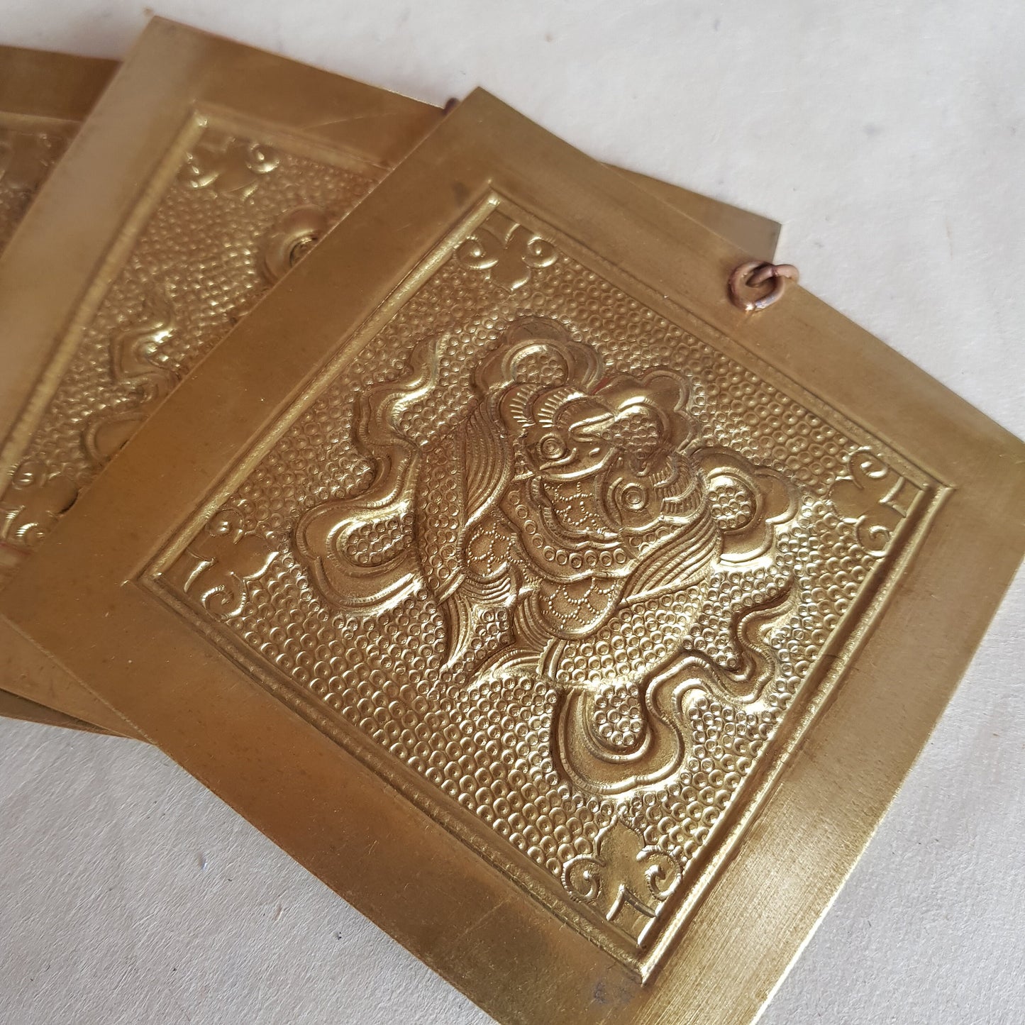 Brass Asthamangala Wall Hanging.  Eight Auspicious Buddhist Symbols (medium)