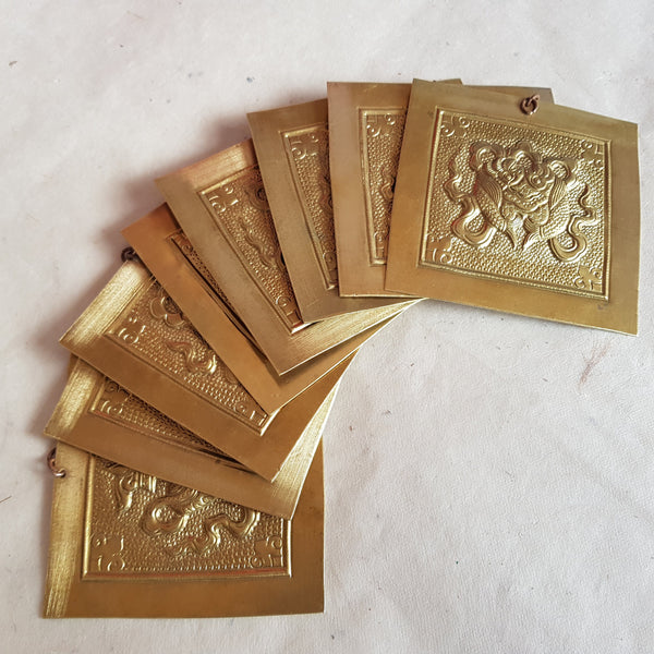 Brass Asthamangala Wall Hanging.  Eight Auspicious Buddhist Symbols (medium)