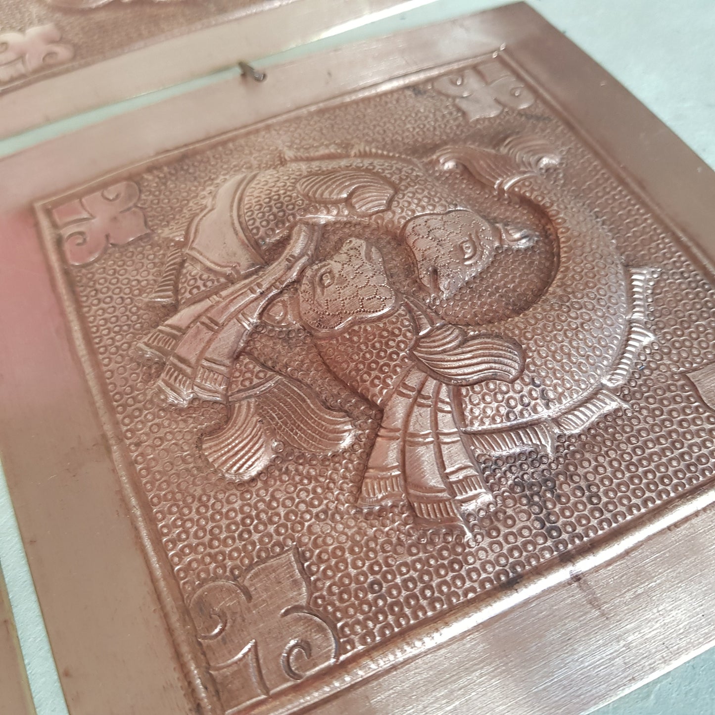 Copper Asthamangala Wall Hanging, Eight Auspicious Tibetan Buddhist Symbols (large)