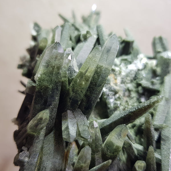 Chlorite Quartz Crystal Cluster from Ganesh Himal, Nepal. Himalayan Green Phantom Quartz. 426gram. Very Rare