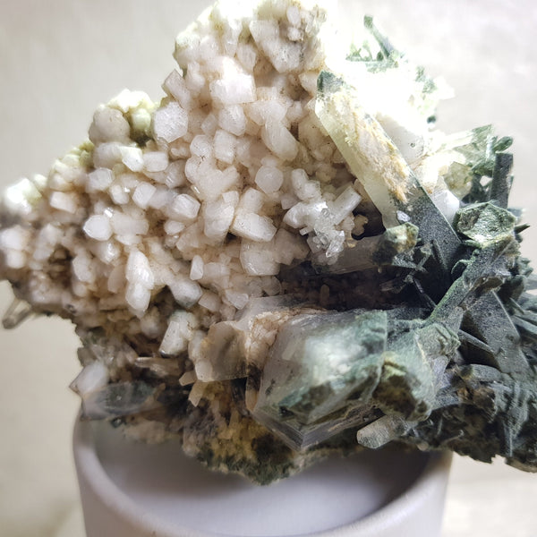 Chlorite Quartz Crystal Cluster from Ganesh Himal, Nepal. Himalayan Green Phantom Quartz. 368gram. Very Rare