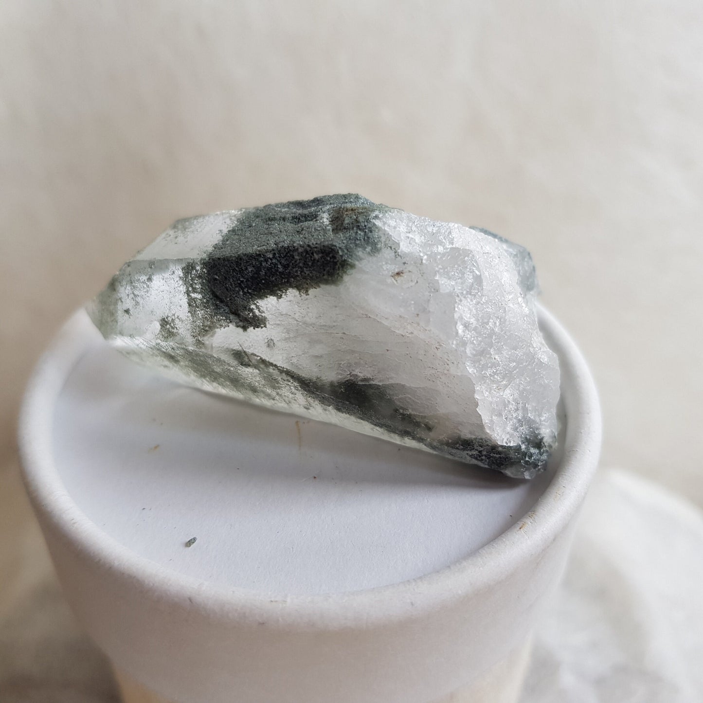 Chlorite Quartz Crystal Cluster from Ganesh Himal, Nepal. Himalayan Green Phantom Quartz. 55gram. Very Rare