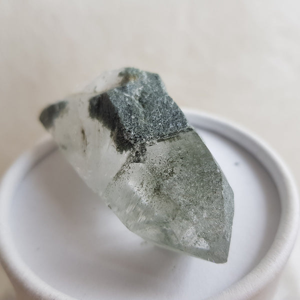 Chlorite Quartz Crystal Cluster from Ganesh Himal, Nepal. Himalayan Green Phantom Quartz. 55gram. Very Rare