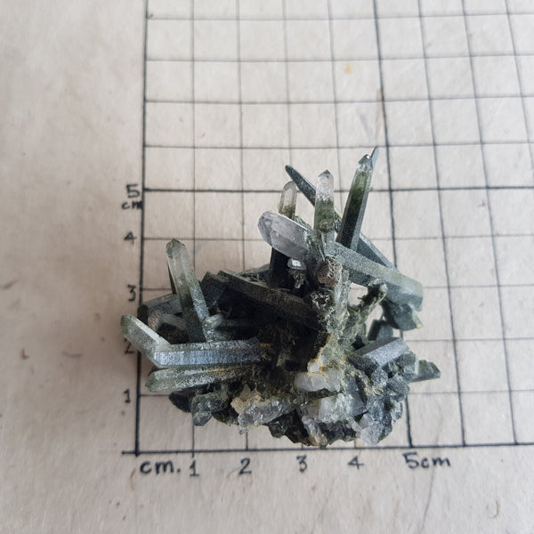 Chlorite Quartz Crystal Cluster from Ganesh Himal, Nepal. Himalayan Green Phantom Quartz. 36gram. Very Rare