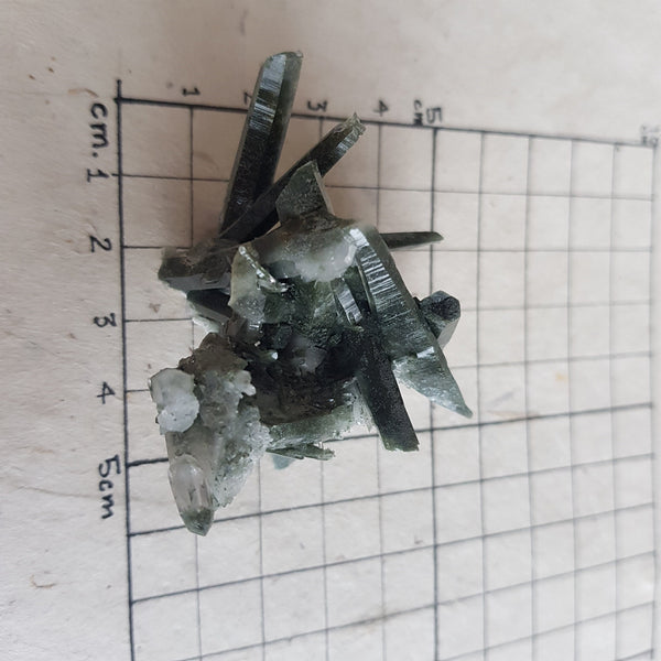 Chlorite Quartz Crystal Cluster from Ganesh Himal, Nepal. Himalayan Green Phantom Quartz. 29gram. Very Rare