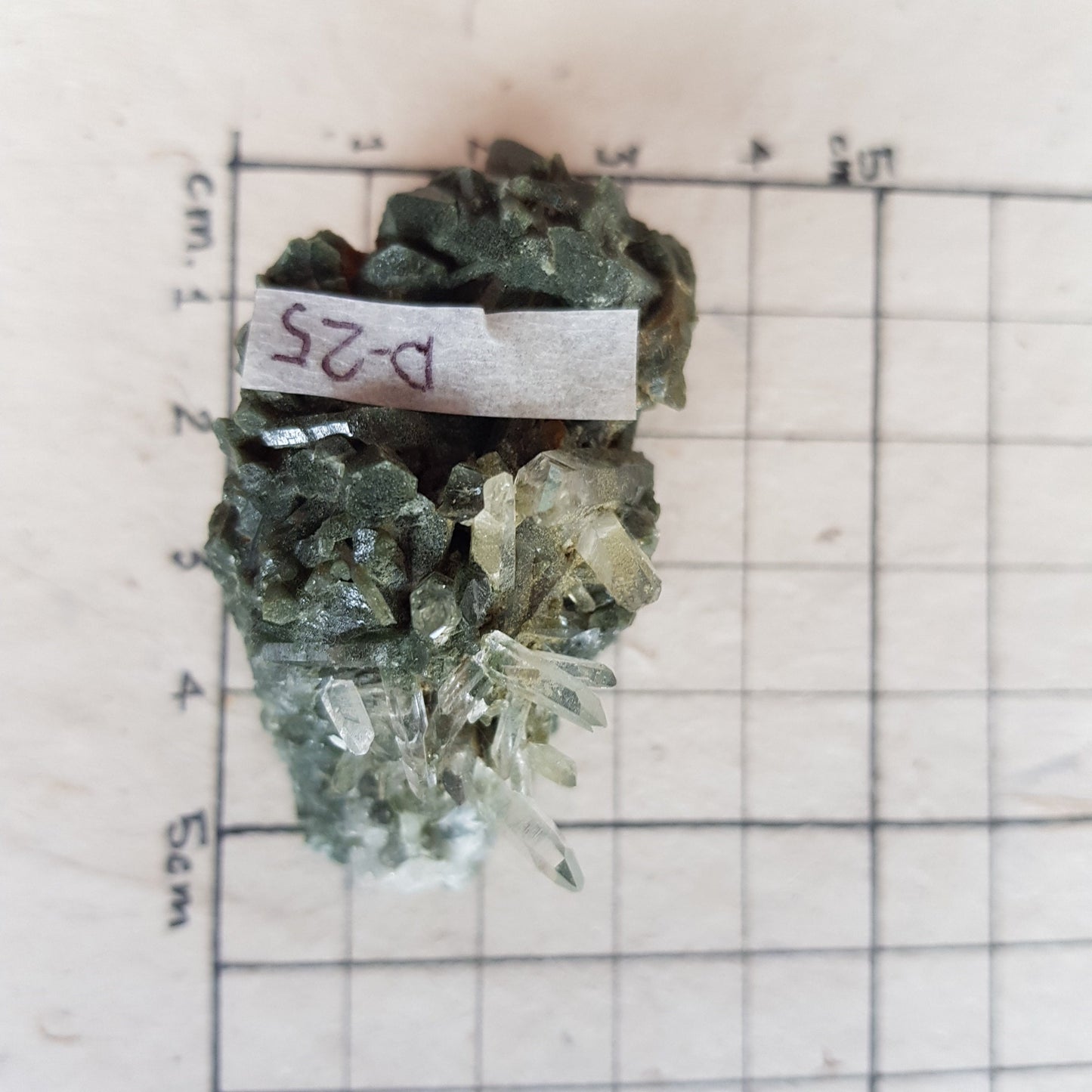 Chlorite Quartz Crystal Cluster from Ganesh Himal, Nepal. Himalayan Green Phantom Quartz. 37gram. Very Rare